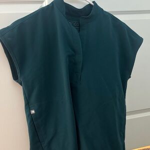 Figs Deep Teal Scrub Top + bottoms